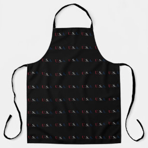 Rood-Wit-Blauw Letterontwerp met 'U.S.A.'  Schort