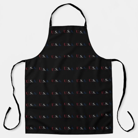 Rood-Wit-Blauw Letterontwerp met 'U.S.A.' Schort (Voorkant)
