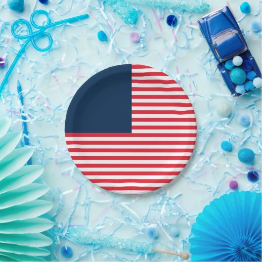 Rood Wit & Blauw Leuk Familie Vrienden Viering Papieren Bordje (Feest)