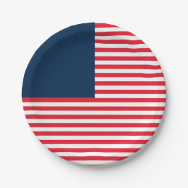 Rood Wit & Blauw Leuk Familie Vrienden Viering Papieren Bordje