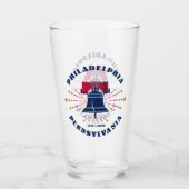 Rood Wit Blauw Liberty Bell Patriottisch Glas Cup (Voorkant)