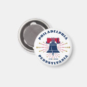 Rood Wit Blauw Liberty Bell Philadelphia Magnet (Voorkant / Achterkant)