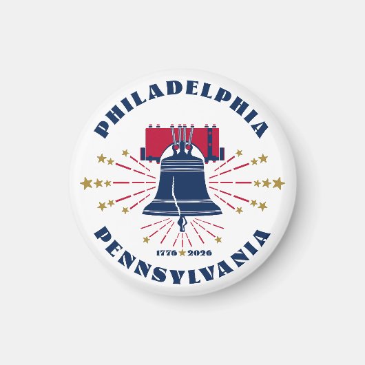 Rood Wit Blauw Liberty Bell Philadelphia Magnet (Voorkant)