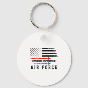 Rood Wit Blauw Luchtmacht Overvlucht Trots Amerika Sleutelhanger