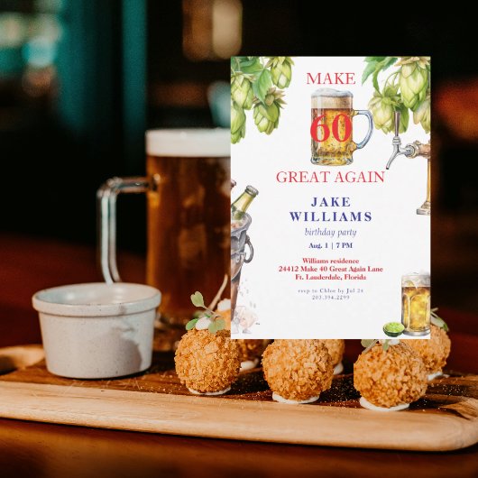 Rood Wit & Blauw Maak 60 Geweldig Weer Bier Verjaa Kaart