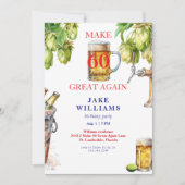 Rood Wit & Blauw Maak 60 Geweldig Weer Bier Verjaa Kaart (Voorkant)