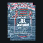 Rood Wit & Blauw Mason Jar Rustieke Uitnodigingen<br><div class="desc">Red White & Blue Mason Jar Rustic Uitnodigingen. Aanpassen voor elk evenement.</div>