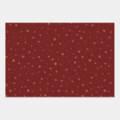 Rood Wit Blauw met Gouden Sneeuwvlokken Inpakpapier Vel (Voorkant 3)