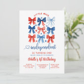 Rood Wit Blauw Miss Onafhankelijke 1e Verjaardag Kaart (Staand voorkant)