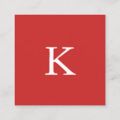 Rood wit Blauw | Modern monogram Vierkante Visitekaartje (Achterkant)