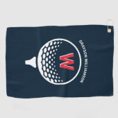 Rood Wit & Blauw Monogram Golfhanddoek (Horizontaal)