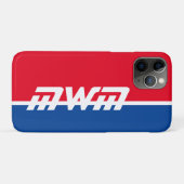 Rood Wit Blauw Monogram Mobiele Telefoon Case (Achterkant (horizontaal))