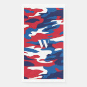 Rood Wit Blauw Monogram Patriottisch Camo Servet (Voorkant)