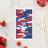 Rood Wit Blauw Monogram Patriottisch Camo Servet (Insitu)