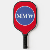 Rood Wit Blauw Monogram Pickleball Paddle (Voorkant)
