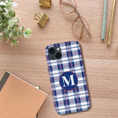 Rood, Wit & Blauw Monogram Plaid Case-Mate iPhone Case