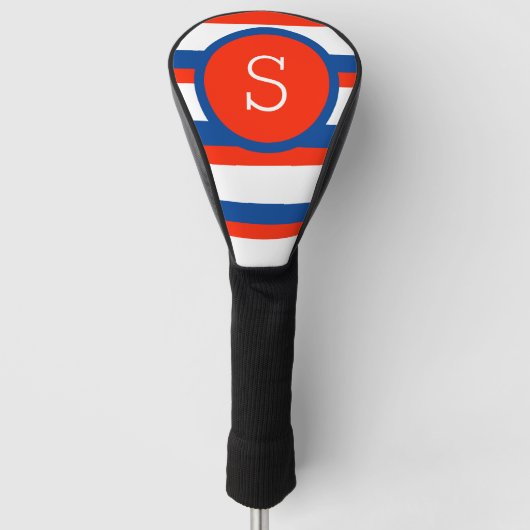 Rood Wit Blauw Monogram Strepen Juli 4 4Sammy Golfheadcover (Voorkant)