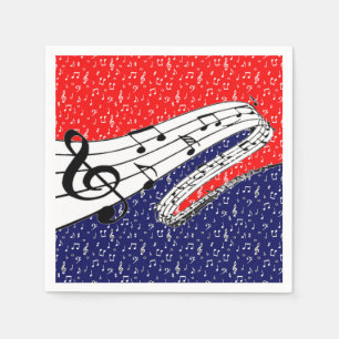 Rood-wit-blauw muziek thema servet