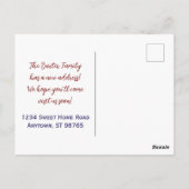 Rood Wit & Blauw Naam en Monogram "We zijn verhuis Briefkaart (Achterkant)