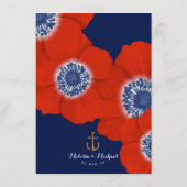 Rood Wit & Blauw Nautical Infinity Bruiloft Detail Informatiekaartje (Achterkant)