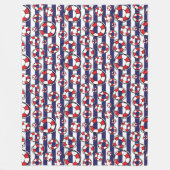 Rood Wit Blauw Nautisch Lifebuy Lifebelts Patroon Fleece Deken (Voorkant)