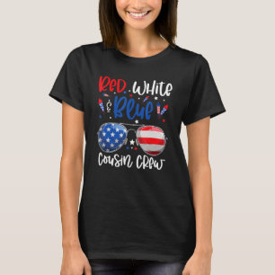 Rood Wit & Blauw Neef Crew 4 Juli Kinderen USA T-shirt