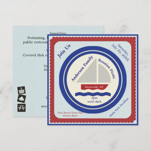 Rood, wit, blauw nicht kaart (Voorkant / Achterkant)