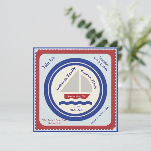 Rood, wit, blauw nicht kaart (Staand voorkant)