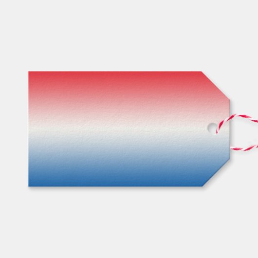 Rood Wit & Blauw Ombre Cadeaulabel (Voorkant (Horizontaal))