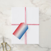 Rood Wit & Blauw Ombre Cadeaulabel (Met Touw)