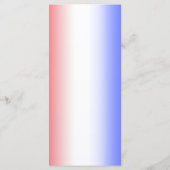 Rood Wit & Blauw Ombre Diner Bruiloft Receptie Menu (Achterkant)