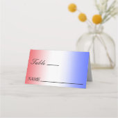 Rood Wit & Blauw Ombre Patriottische Bruiloft Plaatskaartje (Voorkant)