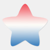 Rood Wit & Blauw Ombre Ster Sticker (Voorkant)