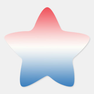 Rood Wit & Blauw Ombre Ster Sticker