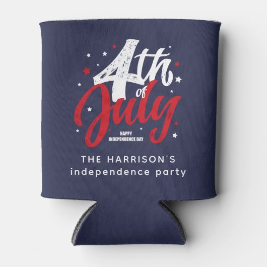 Rood Wit Blauw Onafhankelijkheidsdag 4 juli Blikjeskoeler (Voorkant)