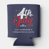 Rood Wit Blauw Onafhankelijkheidsdag 4 juli Blikjeskoeler (Achterkant)