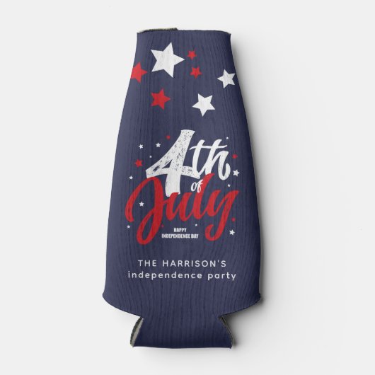 Rood Wit Blauw Onafhankelijkheidsdag 4 juli Flesjeskoeler (Voorkant)