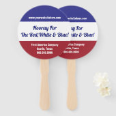 Rood, Wit & Blauw Onafhankelijkheidsdag 4 juli Ste Handwaaier (Voorkant en achterkant)