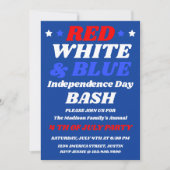 Rood Wit Blauw Onafhankelijkheidsdag Feest Uitnodi Kaart (Voorkant)
