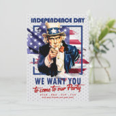 Rood, Wit, Blauw Oom Sam 4 juli Kaart (Staand voorkant)