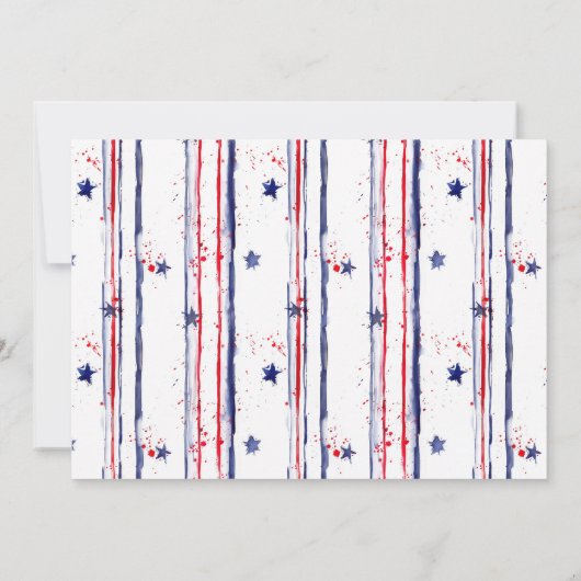 Rood Wit Blauw Paard Ruitersport 4th van Juli Fees Kaart (Achterkant)