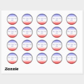 Rood Wit & Blauw Palin Vervagen Ronde Stickers (Vel)
