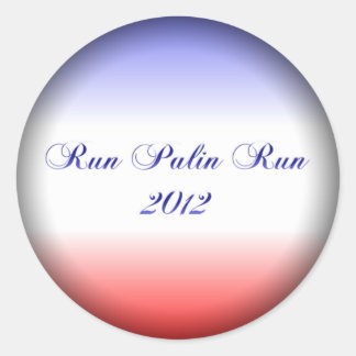 Rood Wit & Blauw Palin Vervagen Ronde Stickers