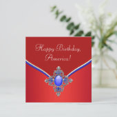 Rood Wit Blauw Patriottisch 4 juli Feest Kaart (Staand voorkant)