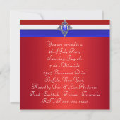 Rood Wit Blauw Patriottisch 4 juli Feest Kaart (Achterkant)