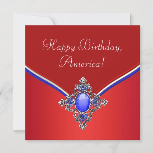 Rood Wit Blauw Patriottisch 4 juli Feest Kaart (Voorkant)