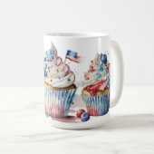 ROOD WIT BLAUW PATRIOTTISCH CUPCAKES KOFFIEMOK (Voorkant rechts)