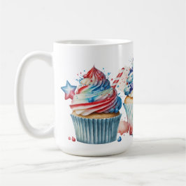 ROOD WIT BLAUW PATRIOTTISCH CUPCAKES KOFFIEMOK