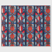 Rood Wit Blauw Patriottisch Gebrandschilderd Glas Cadeaupapier (Vlak)
