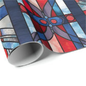 Rood Wit Blauw Patriottisch Gebrandschilderd Glas Cadeaupapier (Rol Hoek)